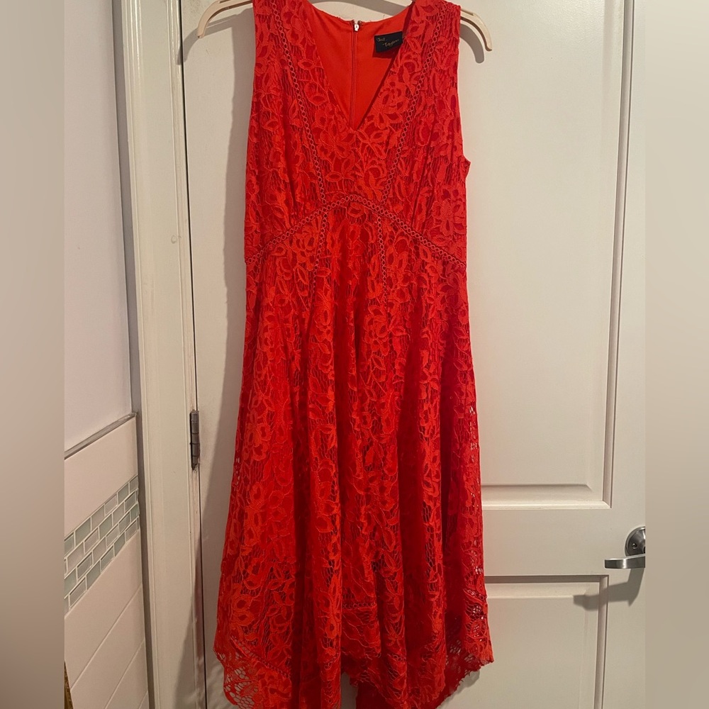 Elegant Orange Lace Dress